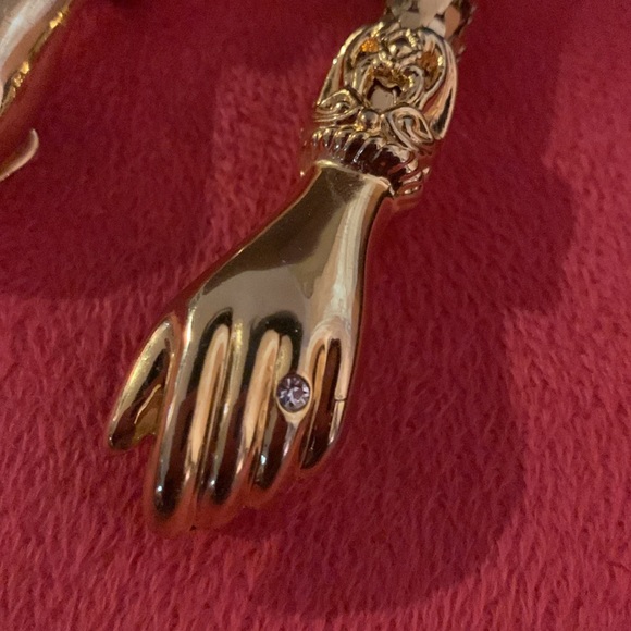 1970s DL Auld Clasping Hands Gold Tone Mesh Belt/Necklace ✨ - Picture 7 of 16